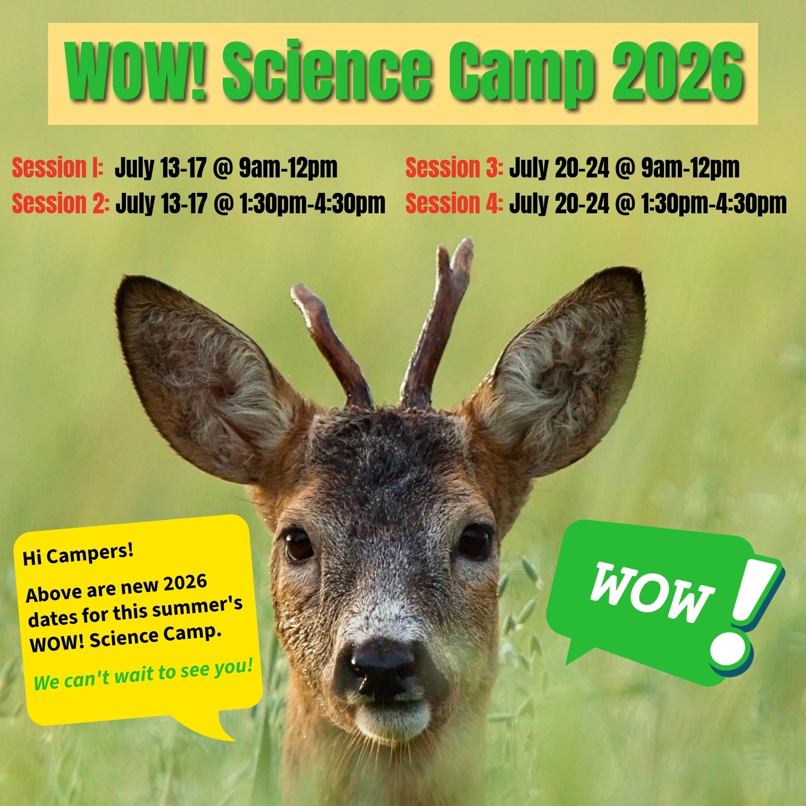 Science Camp Registration Reminder on Facebook and Instagram