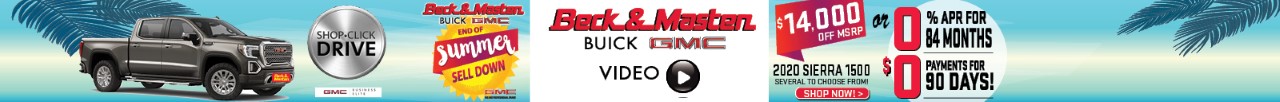 Beck and Masten Buick GMC digital display advertising campaign shown across multiple banner sizes
