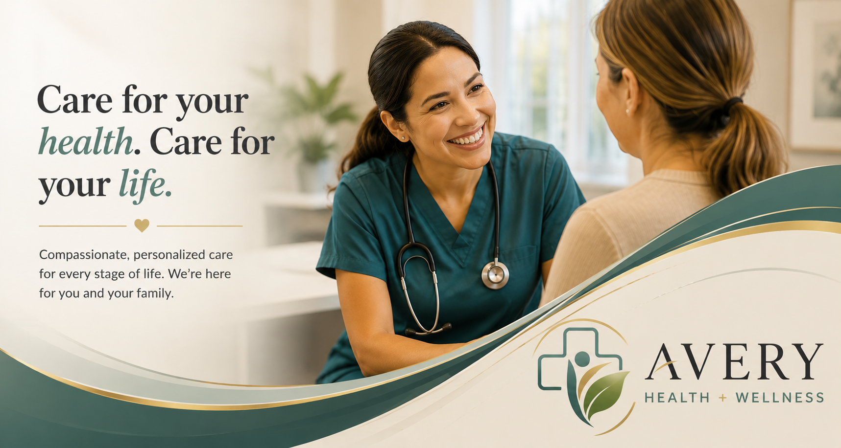 Healthcare branding and primary care advertising campaign for Avery Health + Wellness