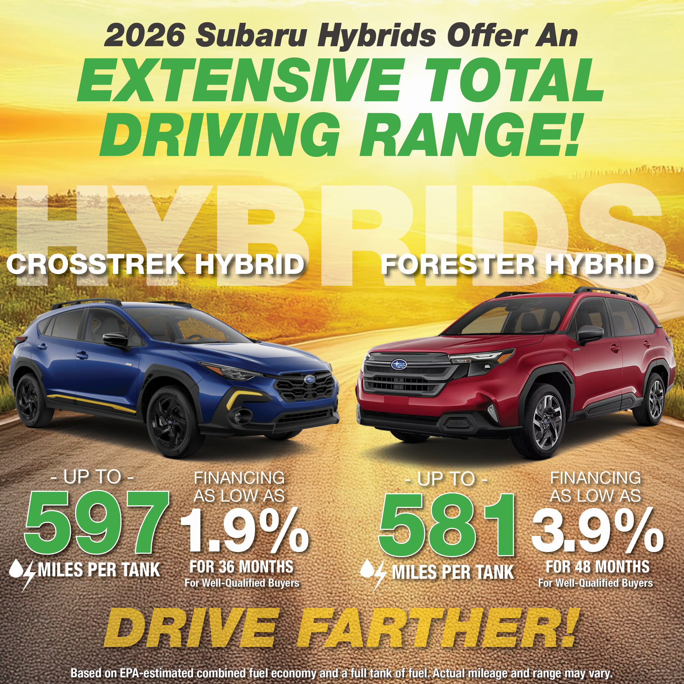 Subaru hybrid vehicle promotional advertising and campaign design