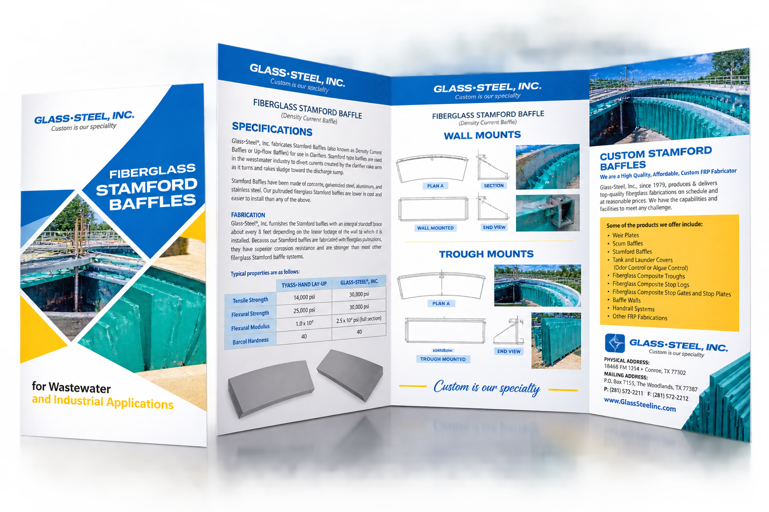 Glass-Steel industrial marketing materials and technical product brochure design