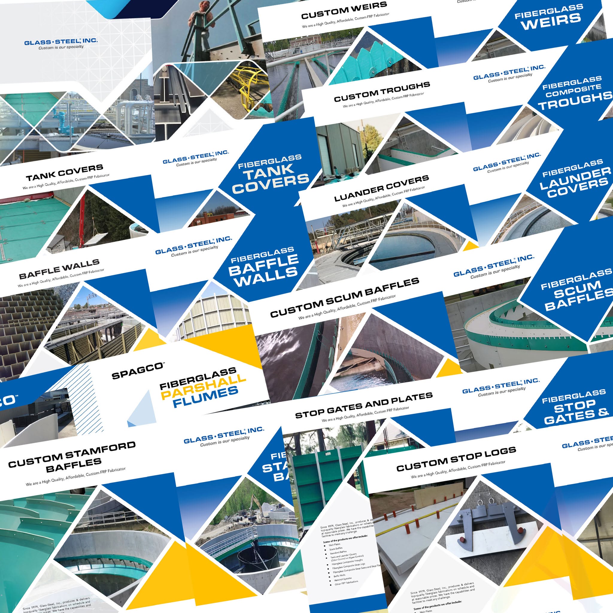 Glass-Steel industrial marketing materials and technical product brochure design